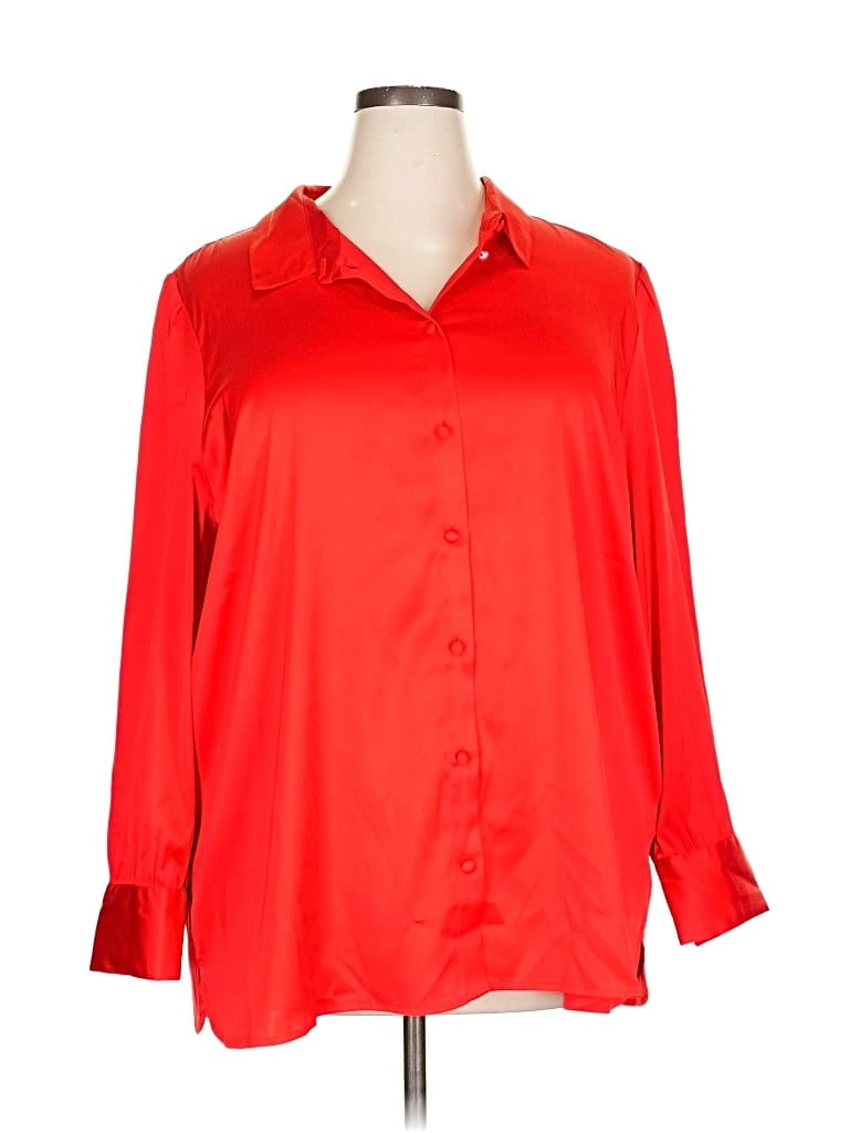 The Drop 3/4 Sleeve Blouse In Red