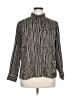 East5th Stripes Silver Brown Long Sleeve Blouse Size XL - photo 1