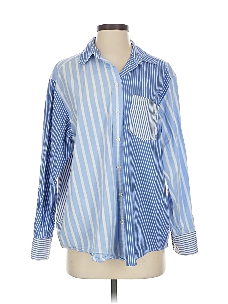 Pre-owned Gap Long Sleeve Button Down Shirt In Blue