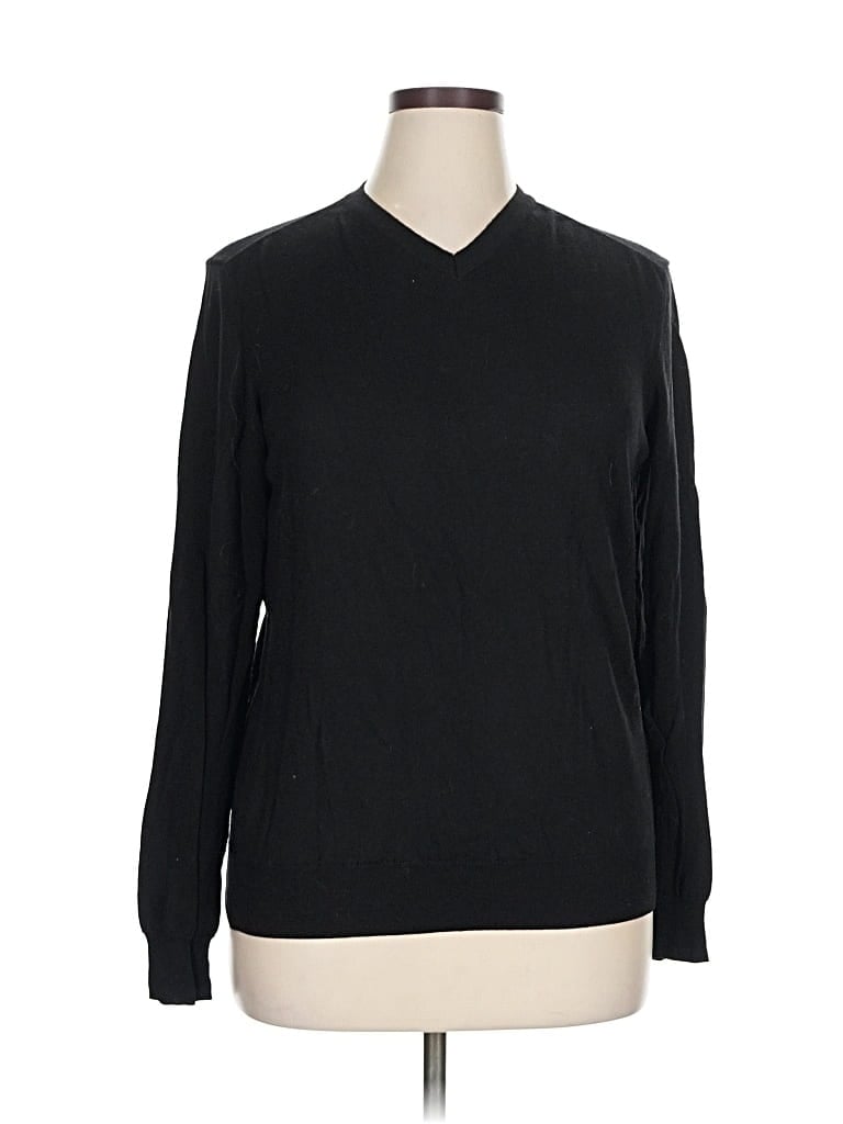 Pre-owned Tahari Wool Pullover Sweater In Black