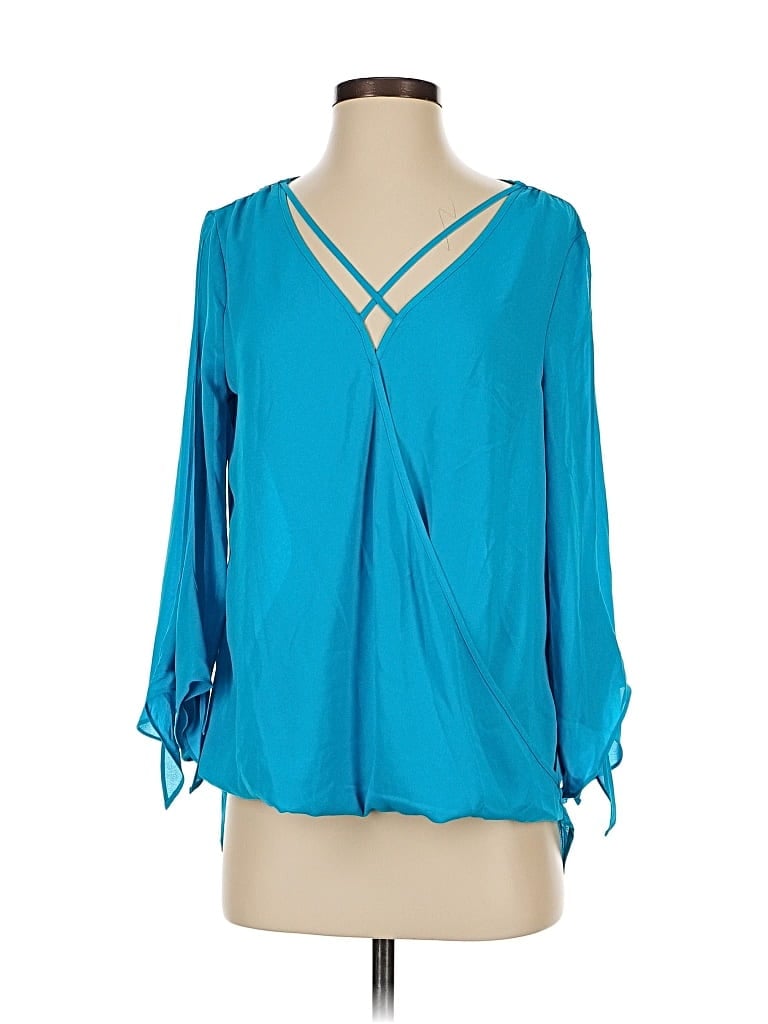 Pre-owned Bold Elements 3/4 Sleeve Blouse In Blue