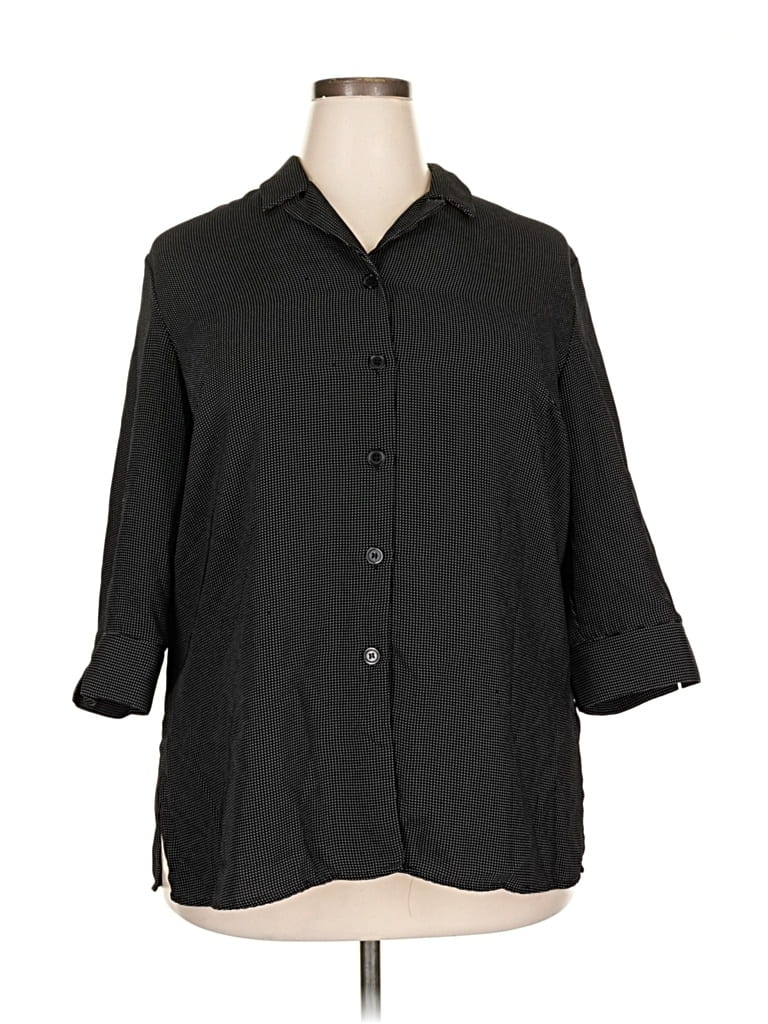 Pre-owned Koret 3/4 Sleeve Blouse In Black