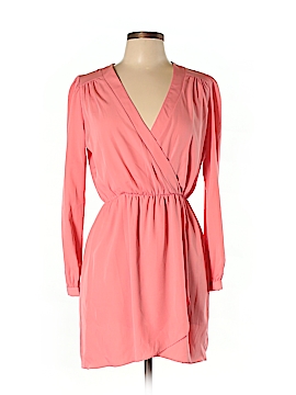 honey punch solid wrap dress