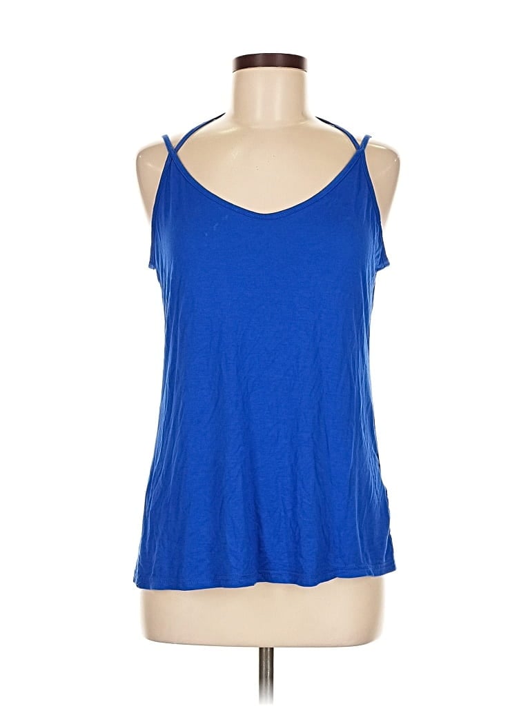 Pre-owned Assorted Brands Tank Top Blue Halter Neckline Tops