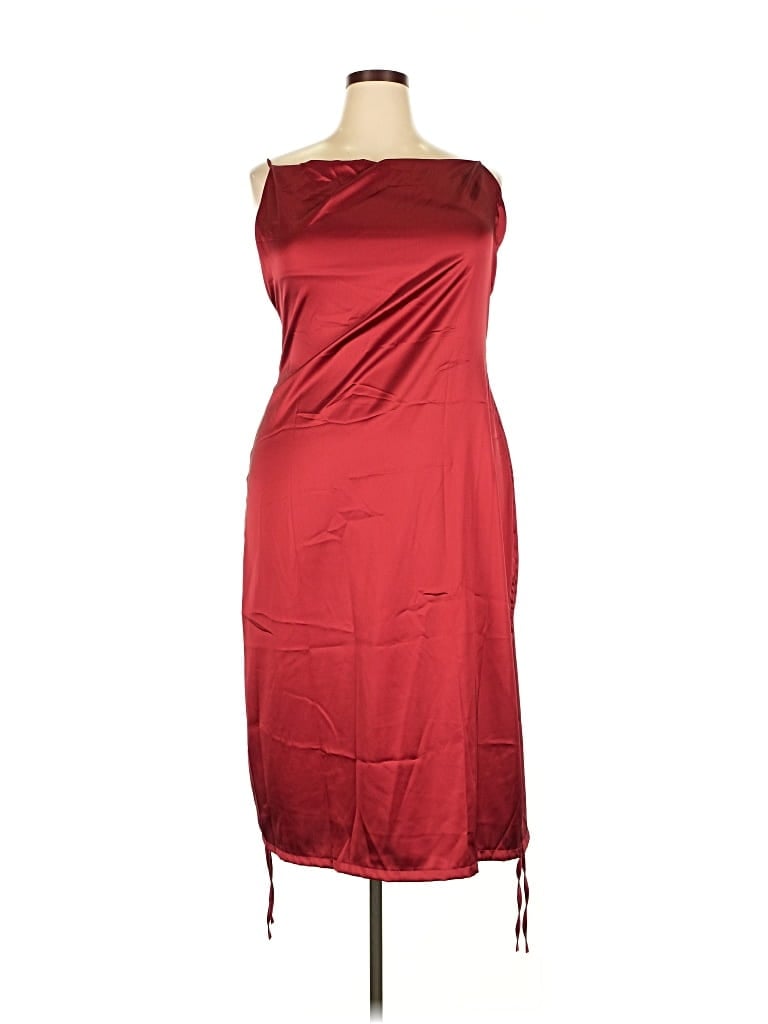 Pre-owned Assorted Brands Cocktail Dress In Burgundy