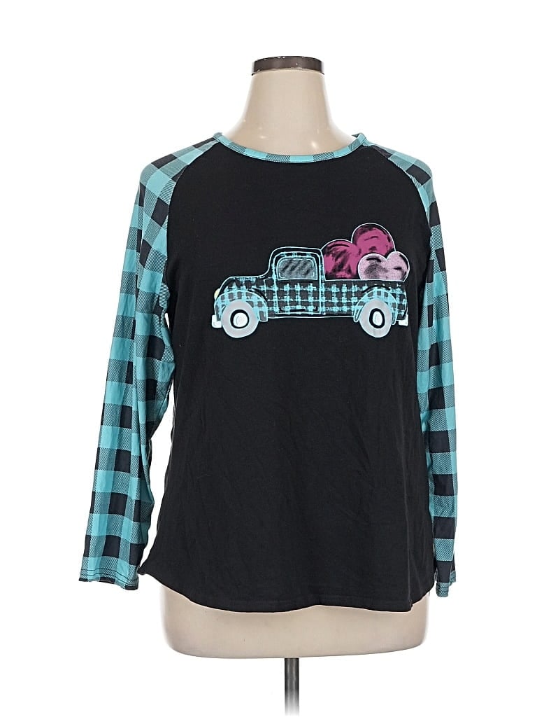 Pre-owned Max Studio Long Sleeve Top Teal Square Neckline Tops In Blue