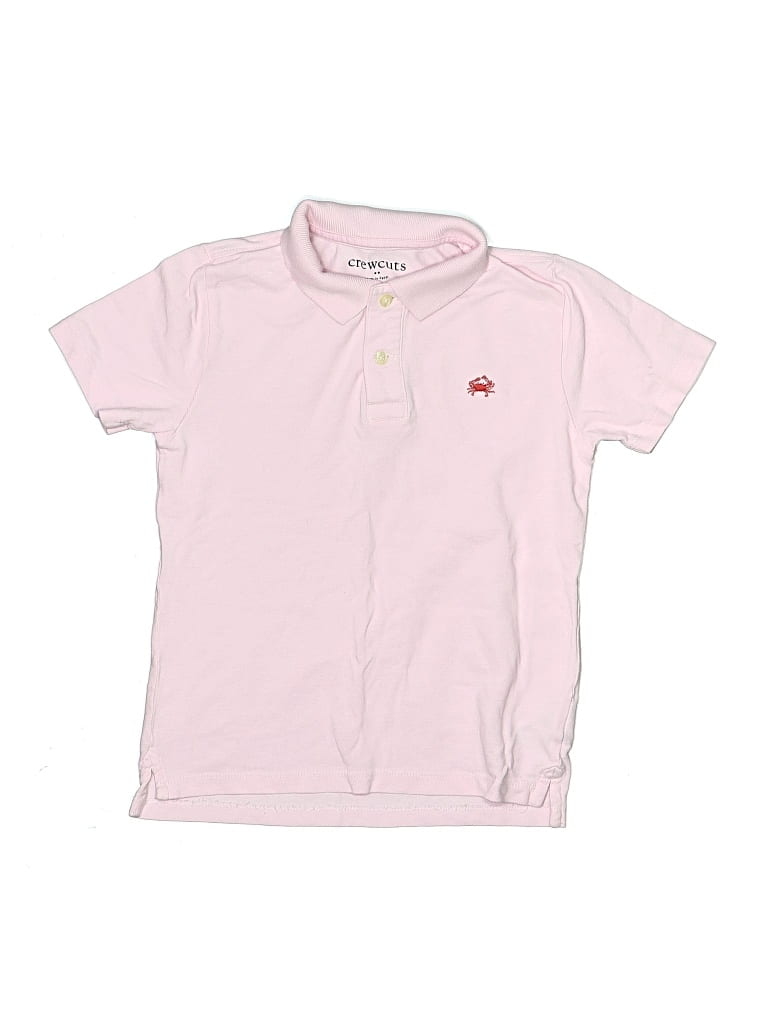Pre-owned Crewcuts Outlet Kids' Short Sleeve Polo Shirt In Pink