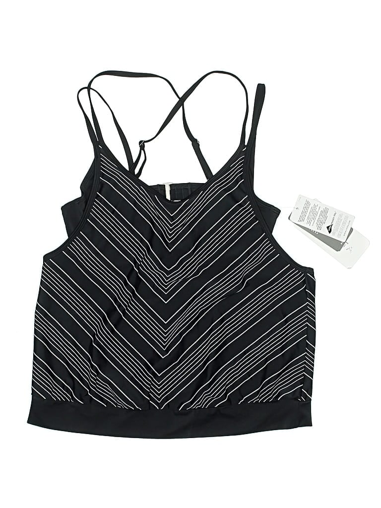 Athleta Swimsuit Top Black Chevron/herringbone Pattern Swimwear In Black