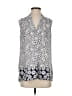 Laundry by Shelli Segal 100% Polyester Silver Sleeveless Blouse Size XS - photo 1