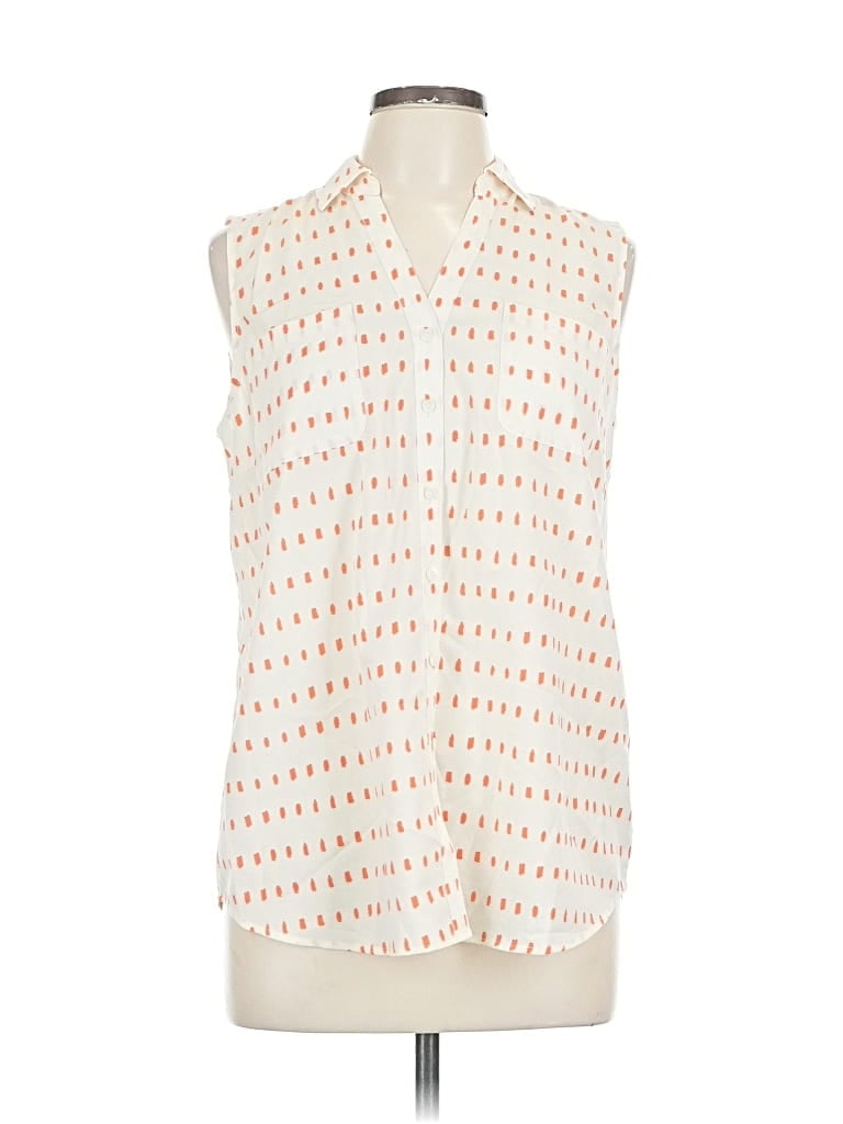 Pre-owned Talbots Sleeveless Blouse In White