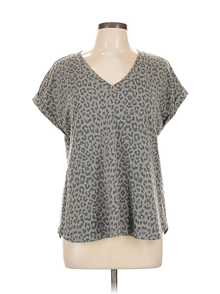 Pre-owned B Collection By Bobeau Short Sleeve T-shirt In Gray