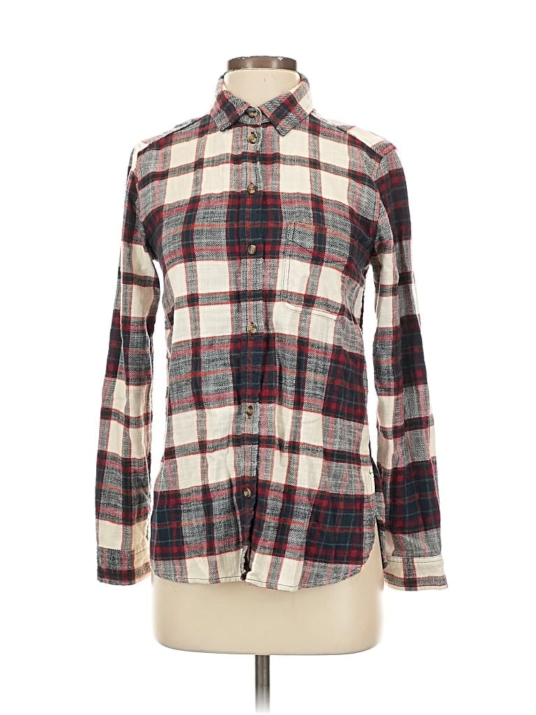 Pre-owned American Eagle Outfitters Long Sleeve Button Down Shirt In White