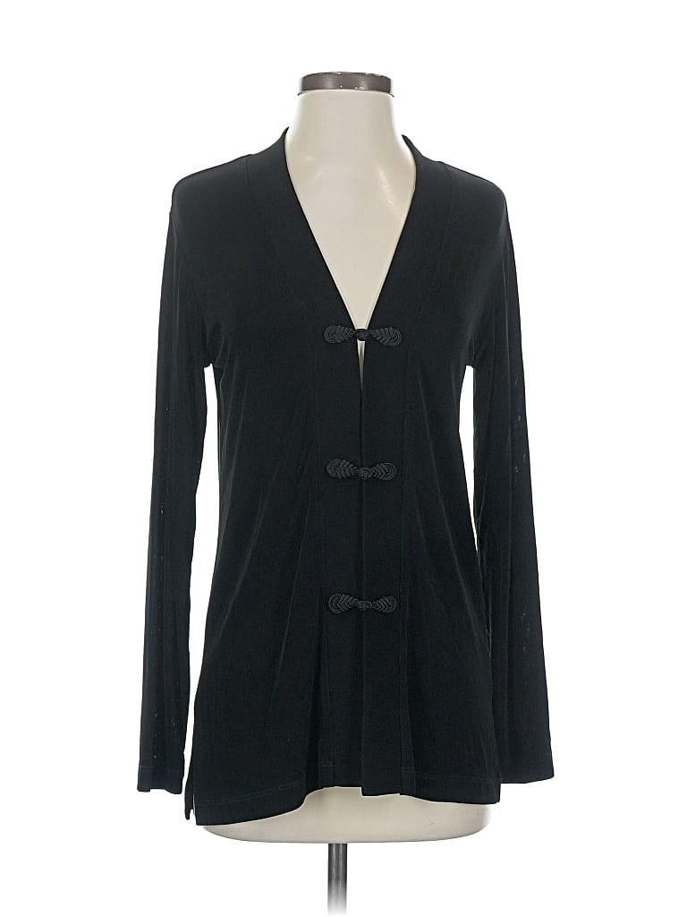 Pre-owned Travelers By Chico's Cardigan Sweater In Black