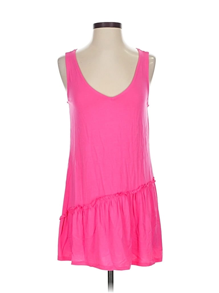 Soft Surroundings Tank Top Pink Ruffles Neckline Tops