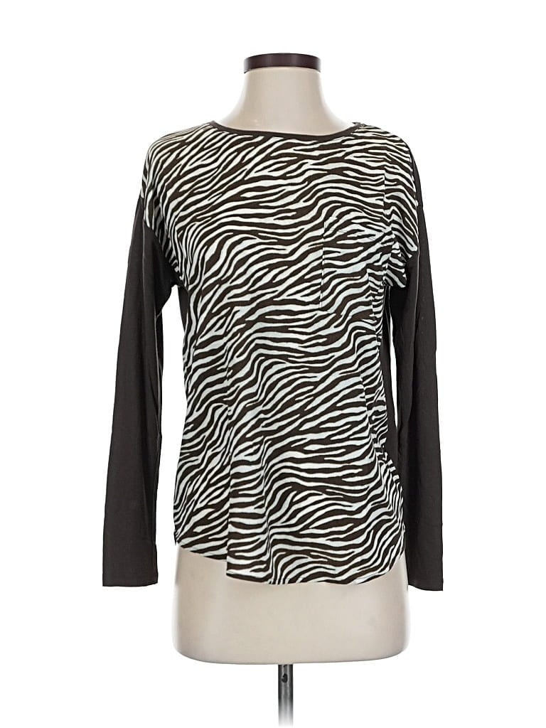 Pre-owned Michael Michael Kors Long Sleeve Top Black Boatneck Tops