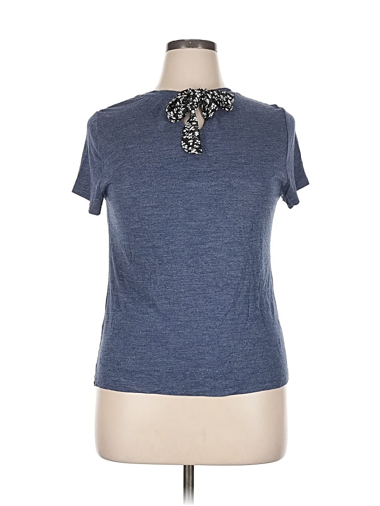 Pre-owned Maison Jules Short Sleeve Turtleneck In Blue
