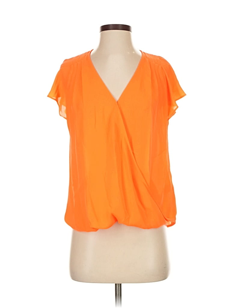 Pre-owned Banana Republic Short Sleeve Blouse In Orange