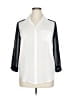 A. Byer 100% Polyester Color Block Ivory 3/4 Sleeve Blouse Size XL - photo 1