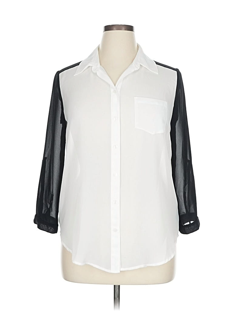 Pre-owned A. Byer 3/4 Sleeve Blouse In White