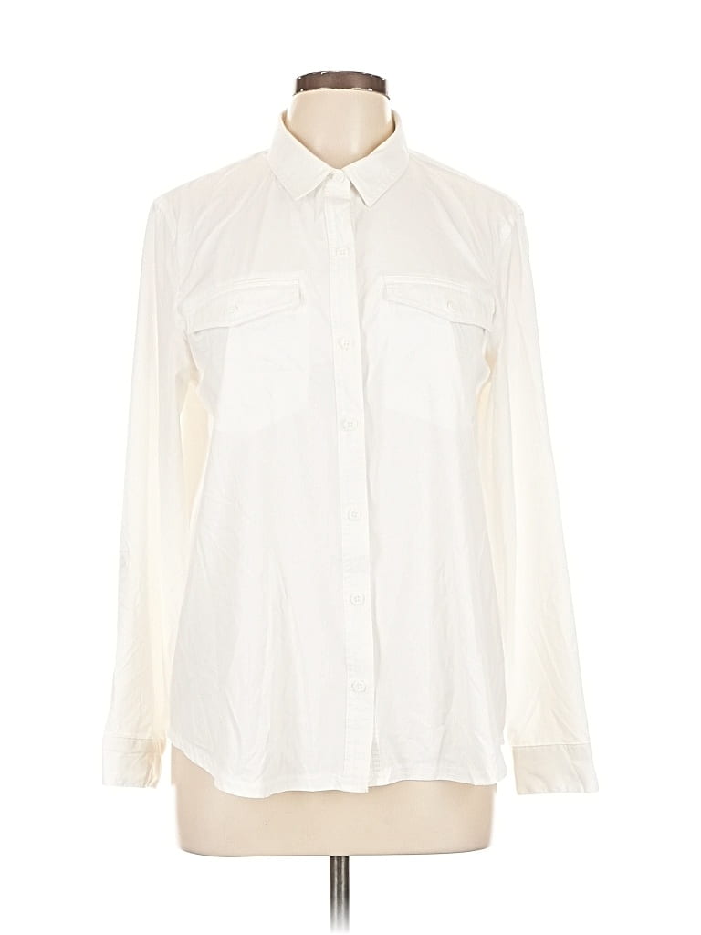 EDDIE BAUER Pre-owned Long Sleeve Blouse In White