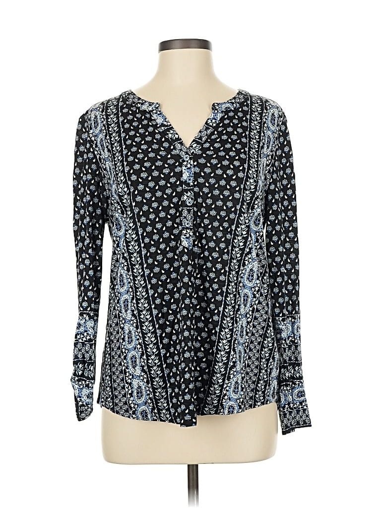 Pre-owned Style & Co Long Sleeve Blouse In Black