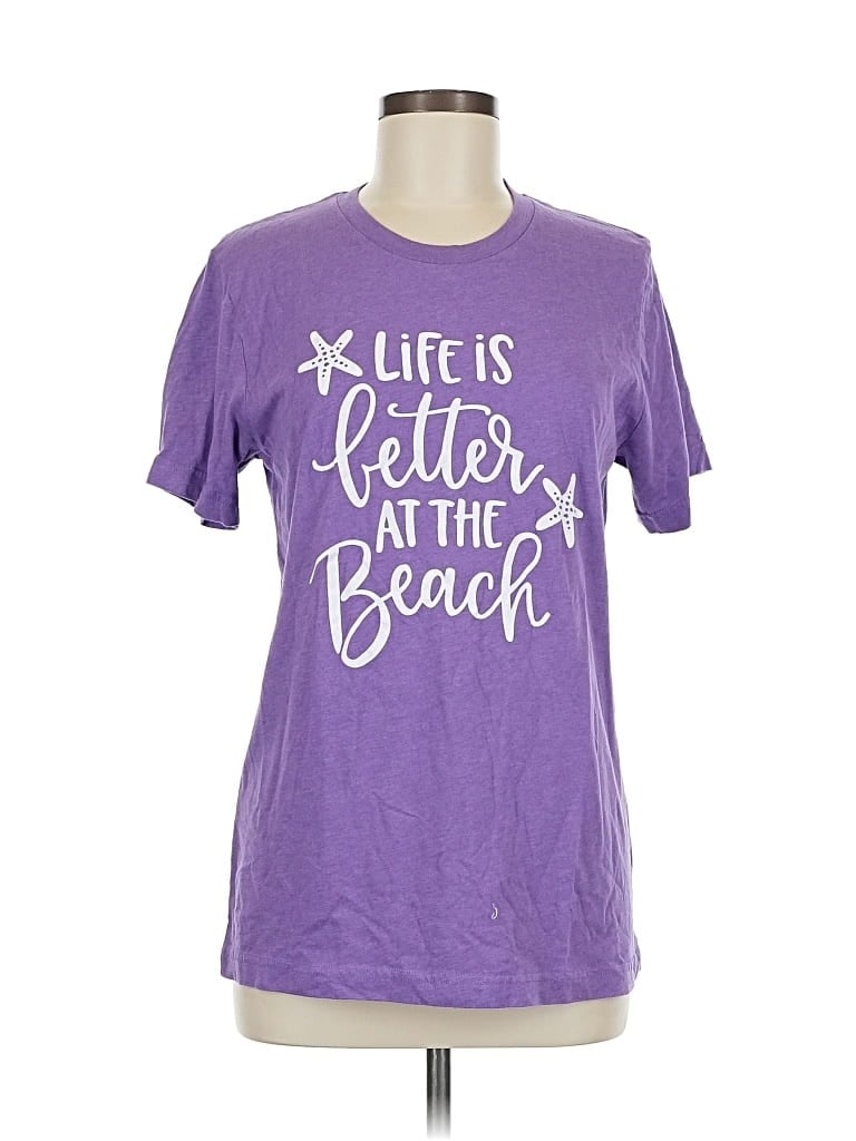 Pre-owned Canvas Short Sleeve T-shirt In Purple