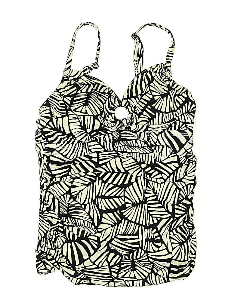 Pre-owned Unbranded Swimsuit Top Black Print Pattern Swimwear