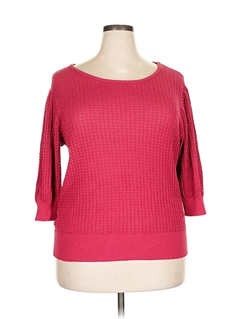 Pre-owned Terra & Sky Pullover Sweater In Pink