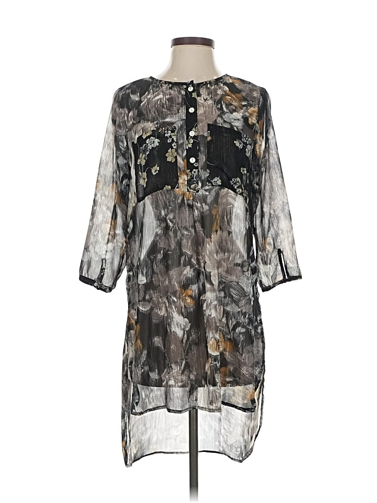 Pre-owned Fig And Flower Casual Dress In Gray