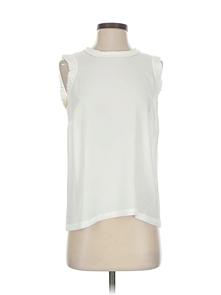 Pre-owned J.crew Factory Store Sleeveless Blouse In White