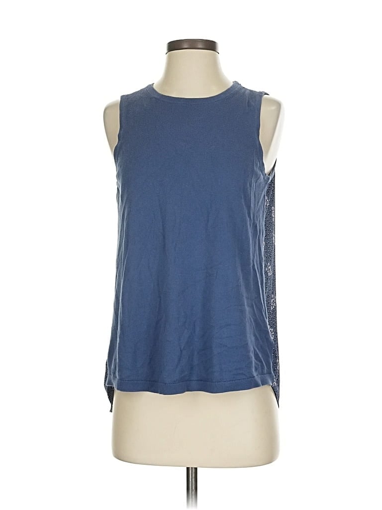 Pre-owned Ann Taylor Loft Outlet Sleeveless Top Blue Halter Neckline Tops