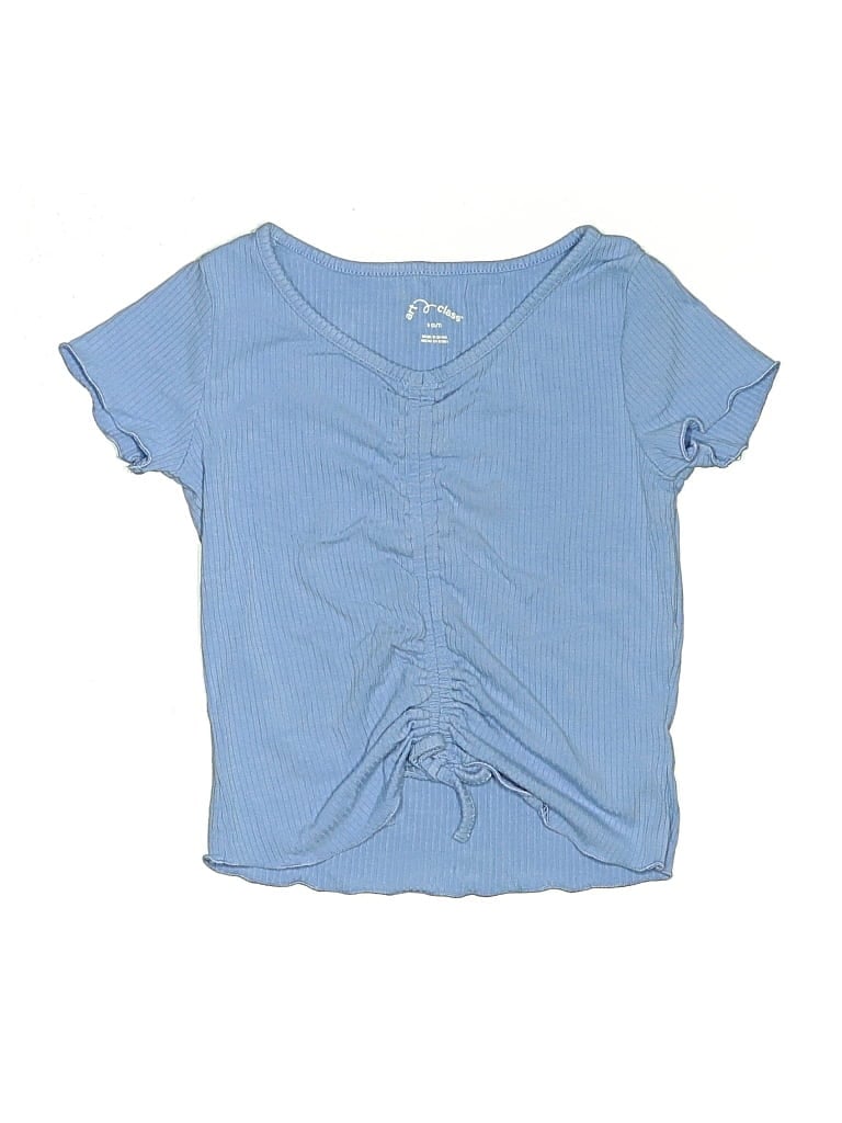 Pre-owned Art Class Kids' Short Sleeve Henley Shirt In Blue