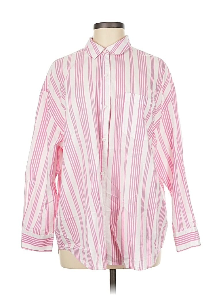Pre-owned Old Navy Long Sleeve Button Down Shirt In Pink