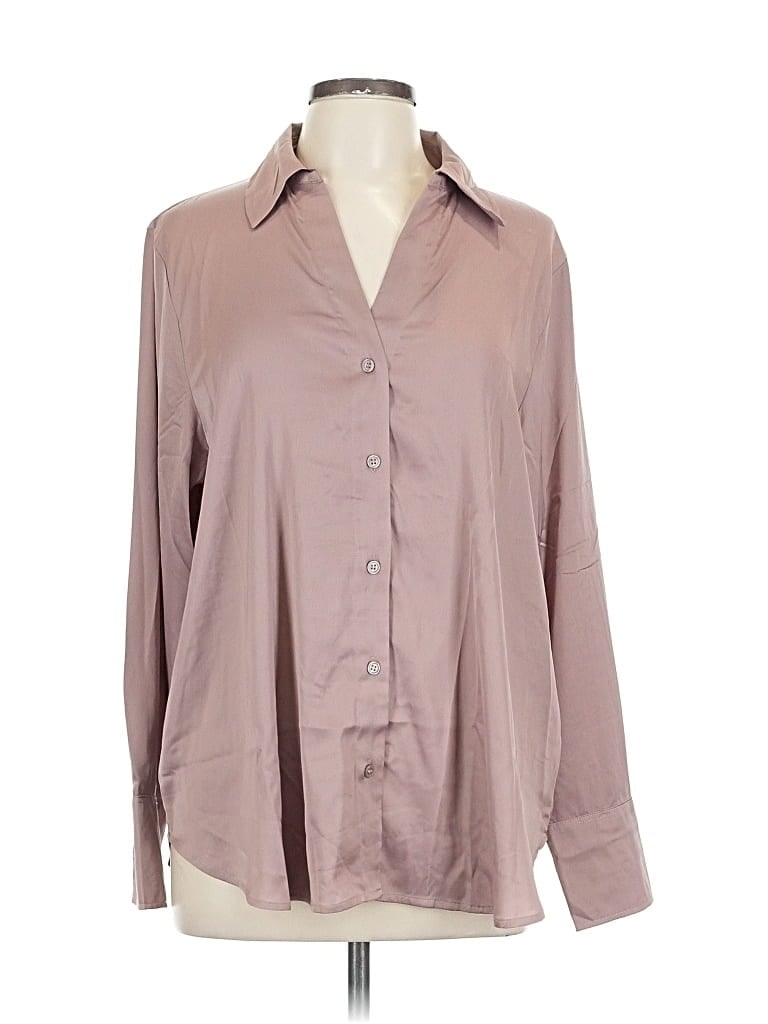Pre-owned H&m Long Sleeve Blouse In Brown