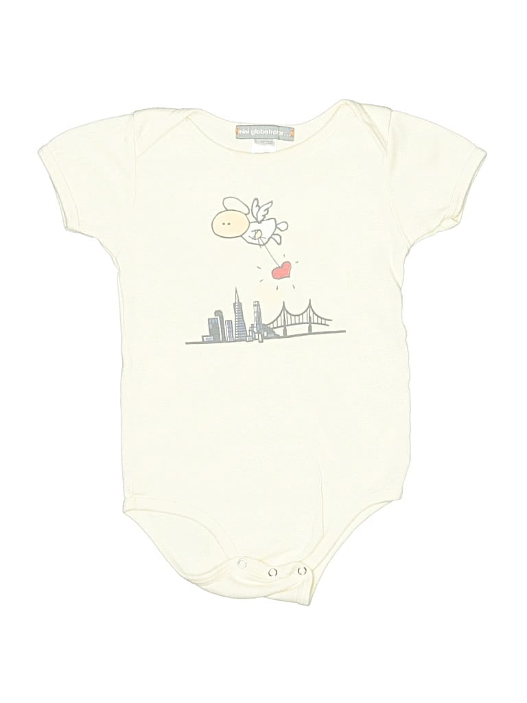 Pre-owned Assorted Brands Babies' Short Sleeve Onesie In White
