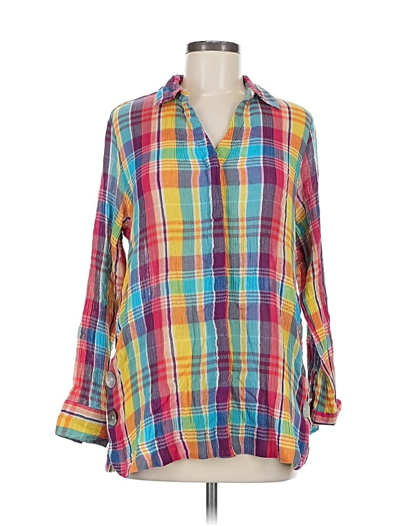 Pre-owned Soft Surroundings Long Sleeve Blouse In Yellow