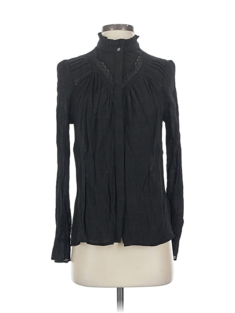 Pre-owned Gap Long Sleeve Blouse In Black