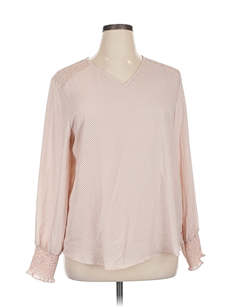 Pre-owned Adrianna Papell Long Sleeve Blouse In Pink