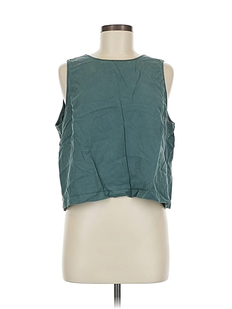 Pre-owned Ann Taylor Loft Sleeveless Blouse In Blue