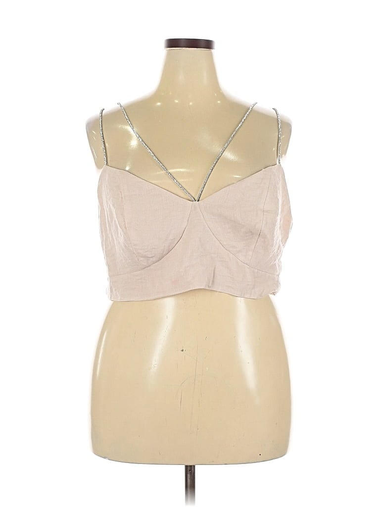 Pre-owned H&m Sleeveless Blouse In Brown