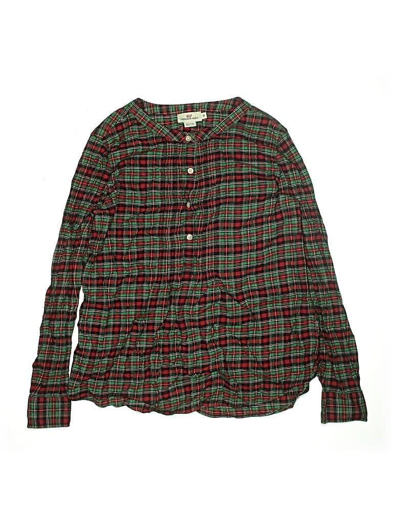 Click to view more detailed imagery on our partner's website Pre-owned Vineyard Vines Kids' Long Sleeve Button Down Shirt In Red