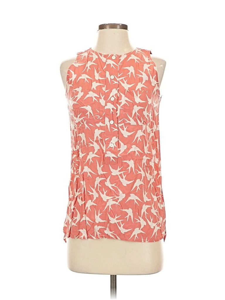Pre-owned Ann Taylor Loft Sleeveless Blouse In Orange