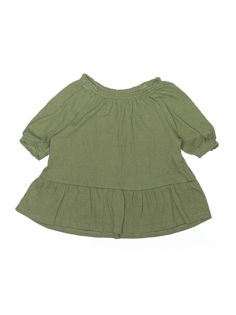 Pre-owned Carter's Kids' 3/4 Sleeve Blouse In Green