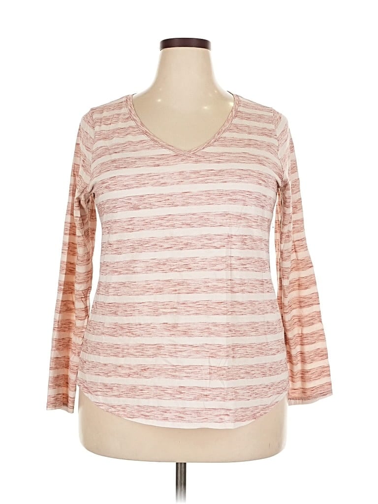 Pre-owned Sonoma Goods For Life 3/4 Sleeve Top Pink Scoop Neck Tops