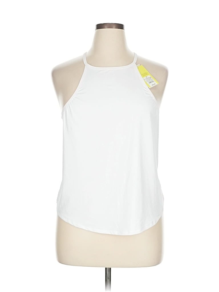 Pre-owned All In Motion Tank Top White Halter Neckline Tops