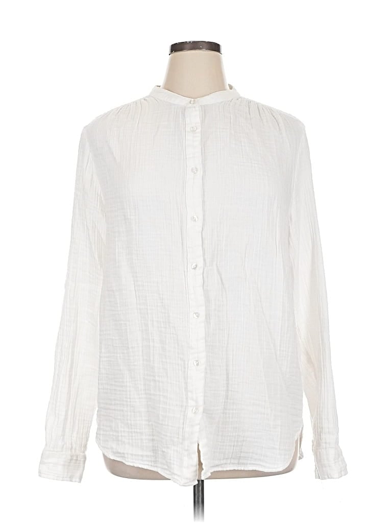 Pre-owned Gap Long Sleeve Button Down Shirt In White