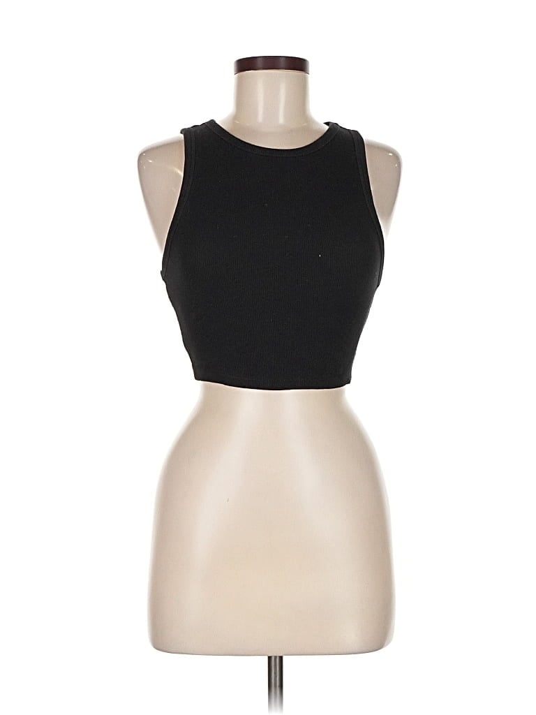 Click to view more detailed imagery on our partner's website Pre-owned Zara Tank Top Black Halter Neckline Tops