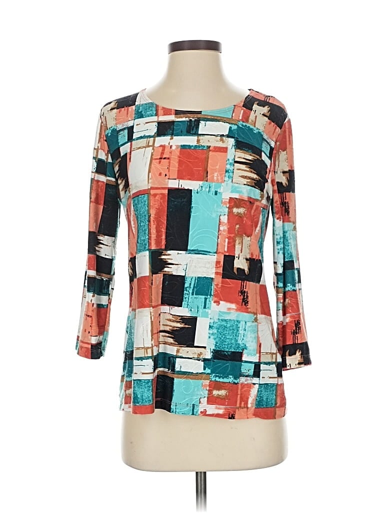 Pre-owned Jm Collection 3/4 Sleeve Blouse In Blue