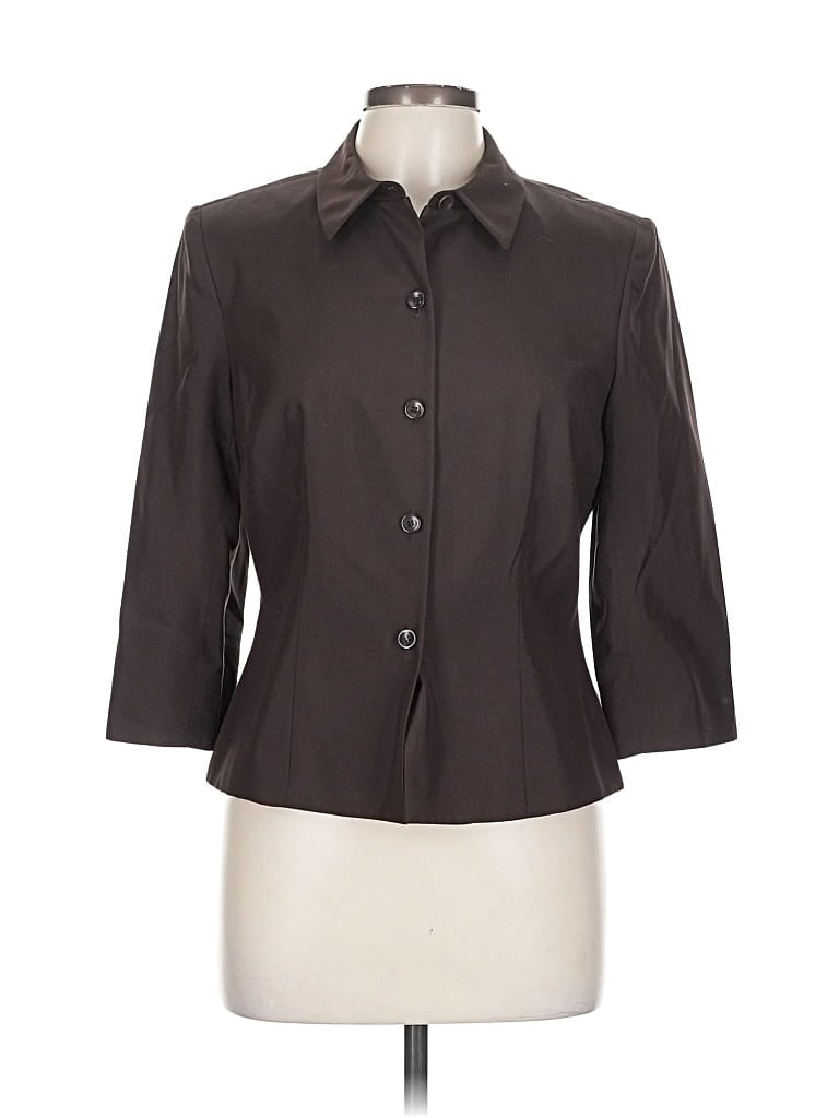 Pre-owned Ann Taylor Silk Blazer Jacket In Brown