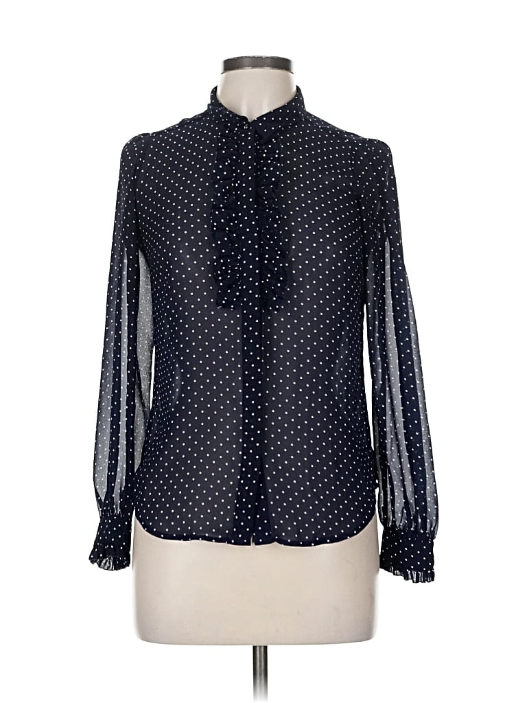 Pre-owned H&m Long Sleeve Blouse In Black